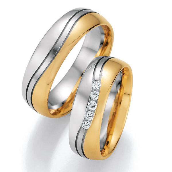 Trauringe Weiss-Gelbgold von Titan Factory 66/40110-065