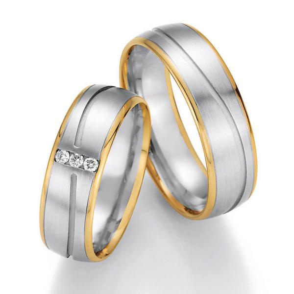 Trauringe Weiss-Gelbgold von Ruesch 66/40170-065