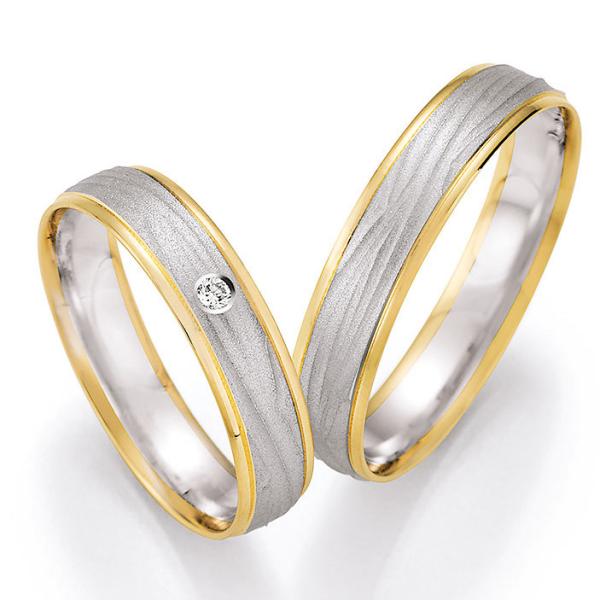 Trauringe Weiss-Gelbgold von Ruesch 66/43030-045