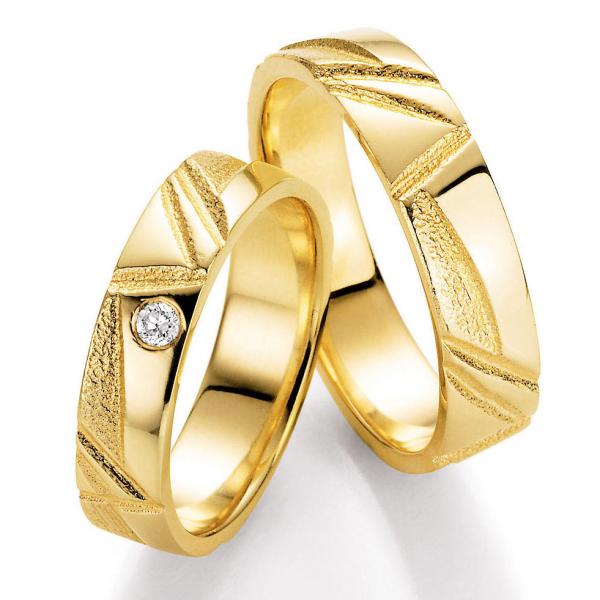 Trauringe Gelbgold von Ruesch 66/50150 + 66/50160