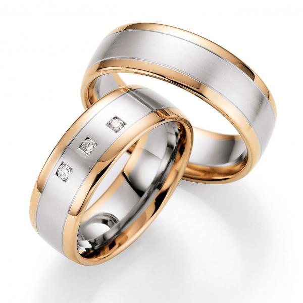 Trauringe Weiss-Rotgold von Ruesch 66/07040-070