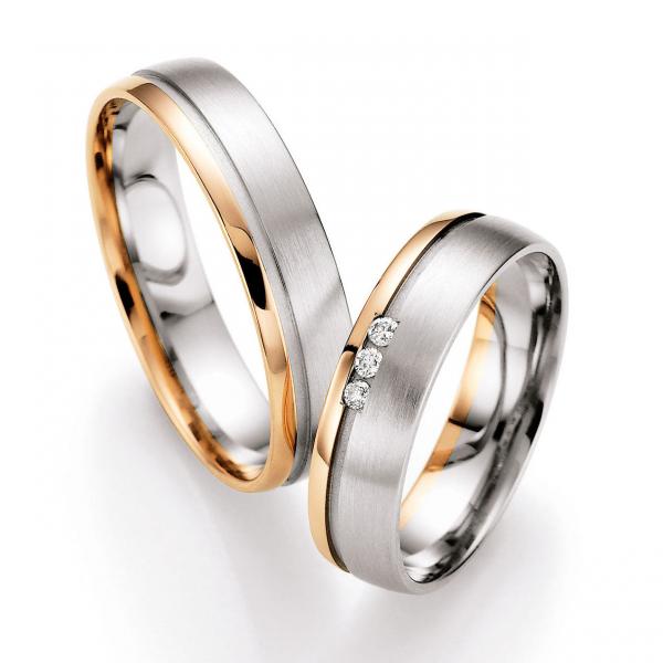 Trauringe Weiss-Rotgold von Ruesch 66/07130-050