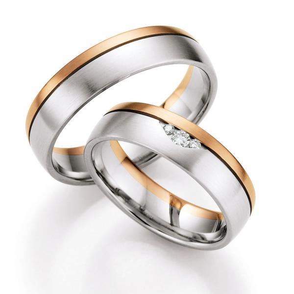 Trauringe Weiss-Rotgold von Ruesch 66/07140-055