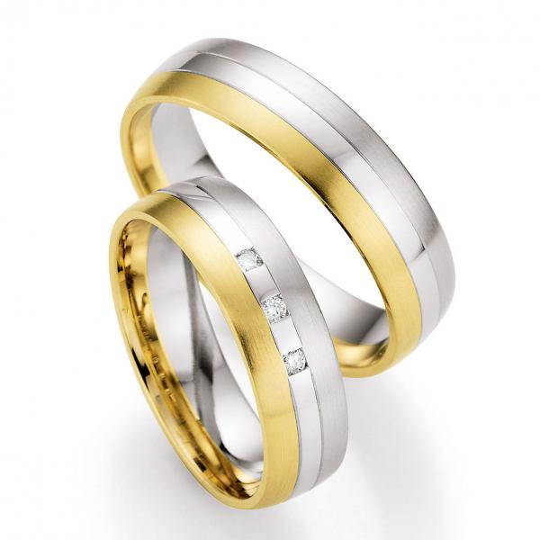 Trauringe Weiss-Gelbgold von Ruesch 66/07160-055