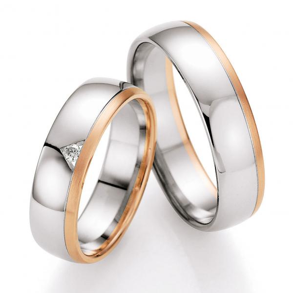 Trauringe Weiss-Rotgold von Ruesch 66/07170-055