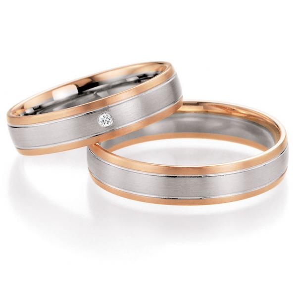 Trauringe Weiss-Rotgold von Ruesch 66/10190-045