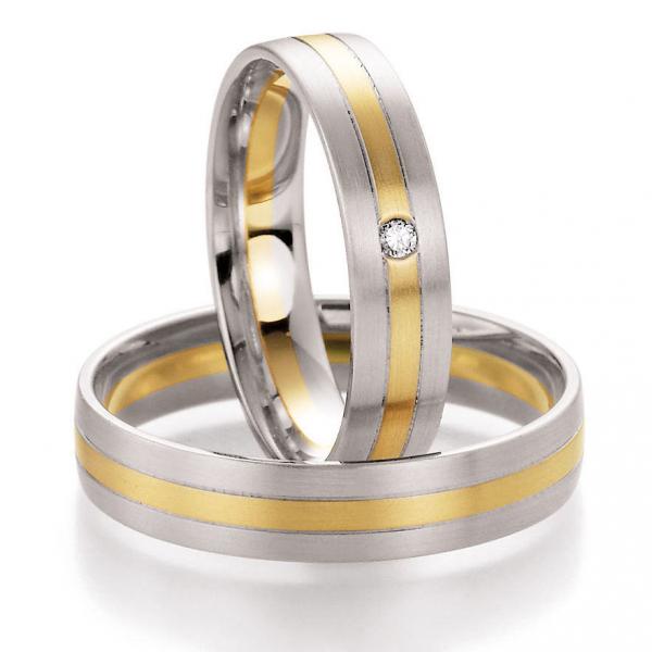 Trauringe Weiss-Gelbgold von Ruesch 66/10250-045