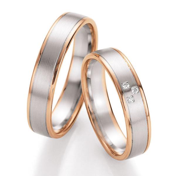 Trauringe Weiss-Rotgold von Ruesch 66/10290-045