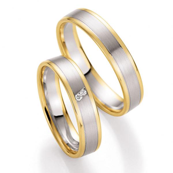 Trauringe Weiss-Gelbgold von Ruesch 66/10310-045