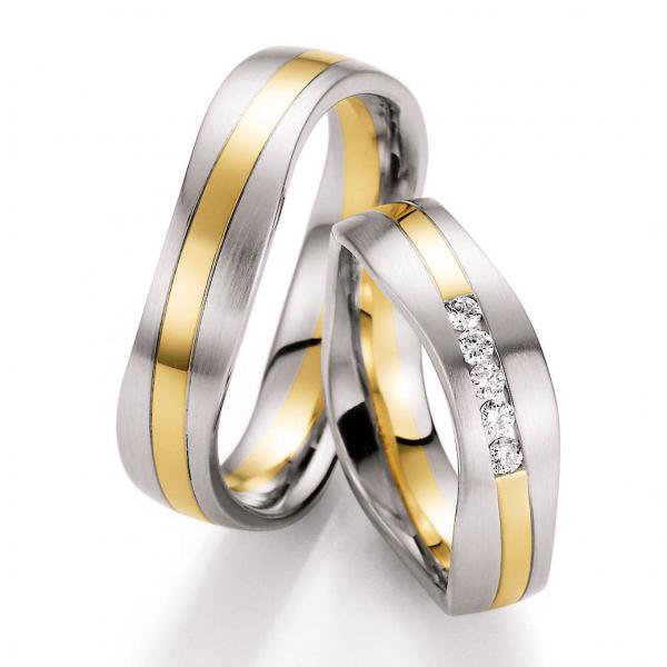 Trauringe Weiss-Gelbgold von Ruesch 66/10450-055