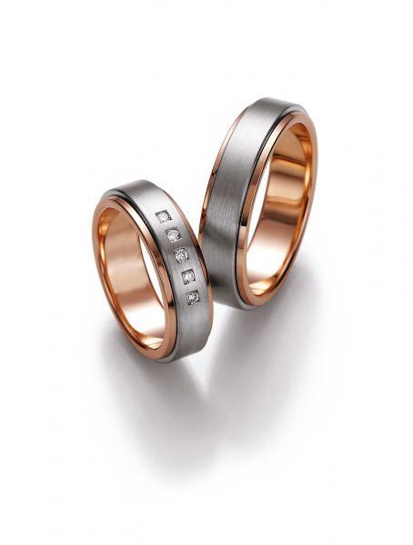 Trauringe Weiss-Rotgold von Ruesch 71/10013-060