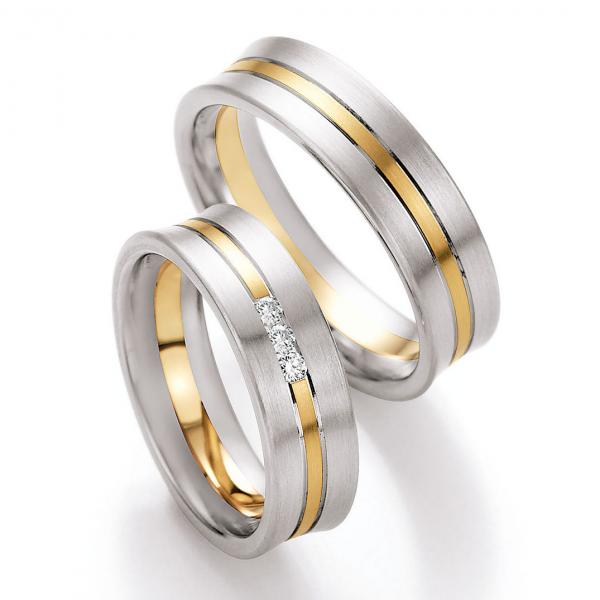 Trauringe Weiss-Gelbgold von Ruesch 72/10009-060