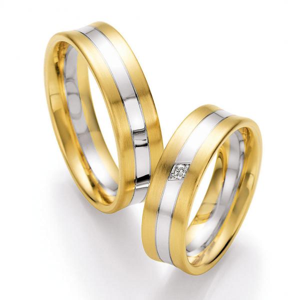 Trauringe Weiss-Gelbgold von Ruesch 72/10011-060