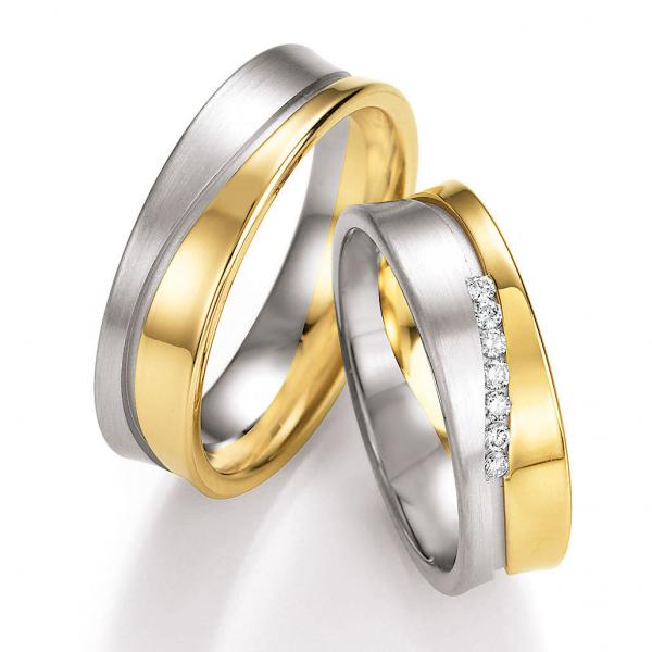 Trauringe Weiss-Gelbgold von Ruesch 72/10013-060