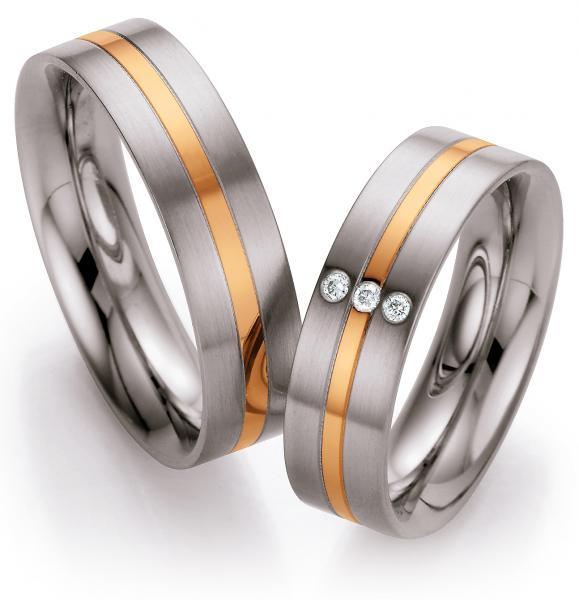 Partnerringe Edelstahl Gold/Keramik von Ruesch 88/01380-060
