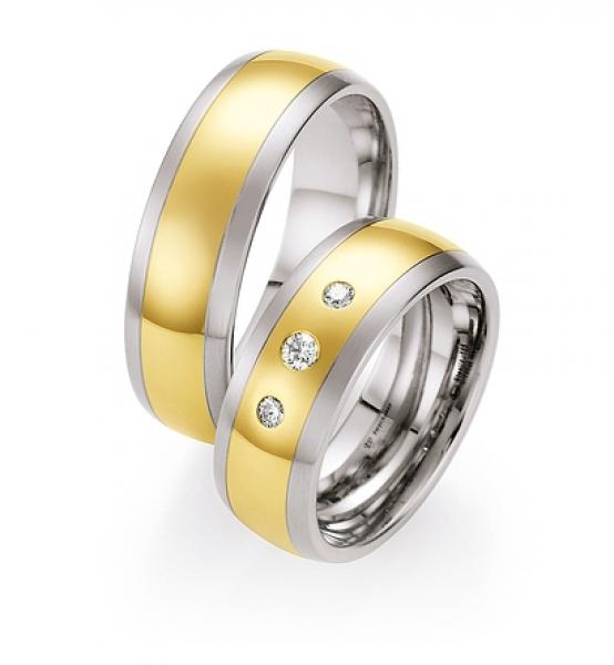 Partnerringe Edelstahl Gold/Keramik von Ruesch 88/05000-070