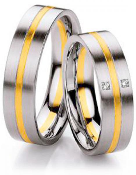 Partnerringe Edelstahl Gold/Keramik von Ruesch 88/01330-060
