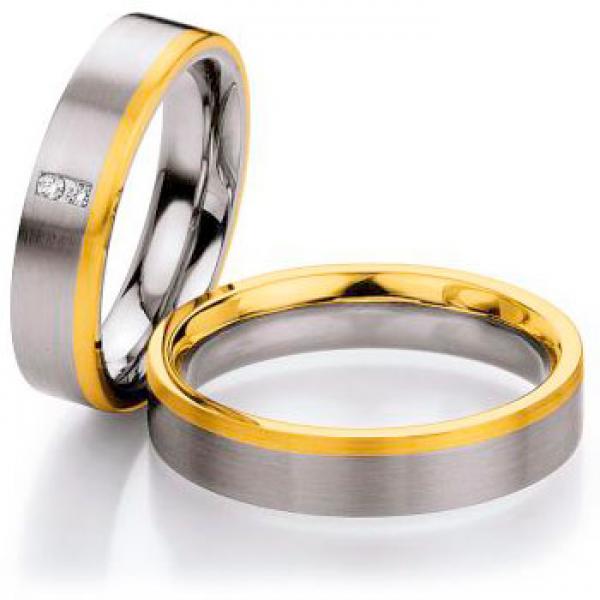 Partnerringe Edelstahl Gold/Keramik von Ruesch 88/01350-050