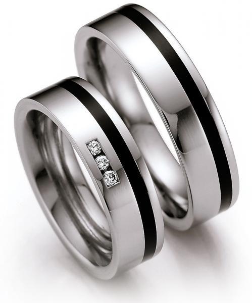 Partnerringe Edelstahl Gold/Keramik von Ruesch 88/S/142B.