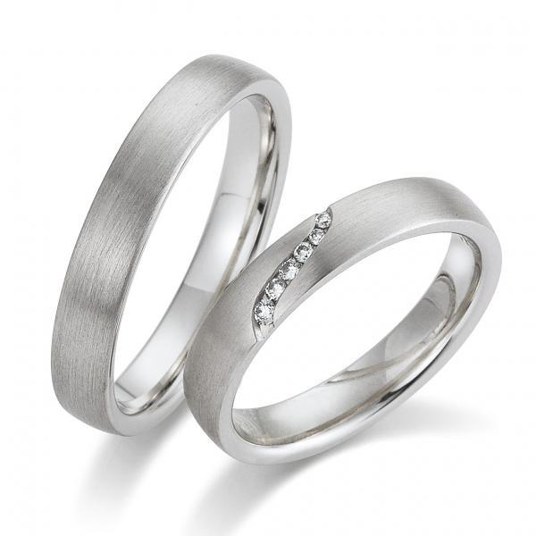 Trauringe Weissgold von Gerstner 4/28510/4 + 28510/4