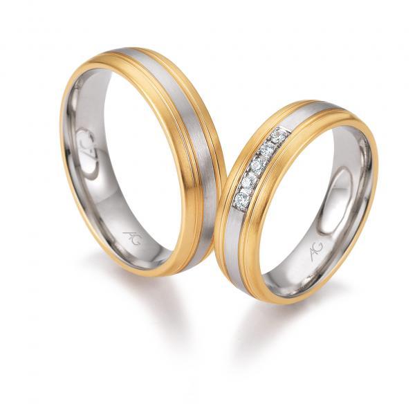 Trauringe Weiss-Rosegold von Gerstner 4/28651/5.5