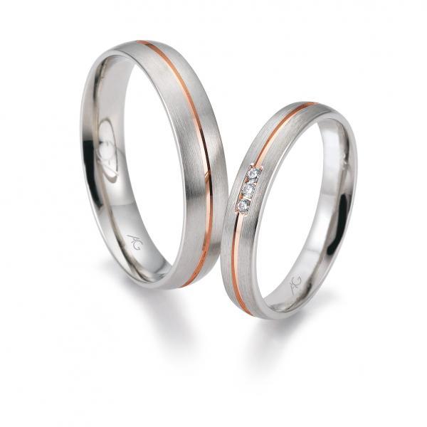 Trauringe Weiss-Rotgold von Gerstner 4/28654/3.5