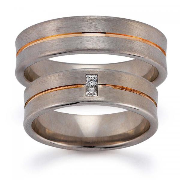 Trauringe Weiss-Rotgold von Gerstner 4/20502/6 + 20502/6