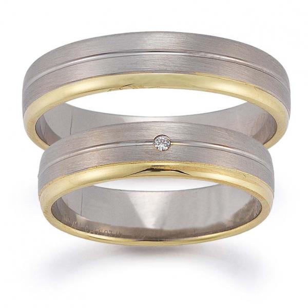 Trauringe Weiss-Gelbgold von Gerstner 4/28122/5 + 28122/5