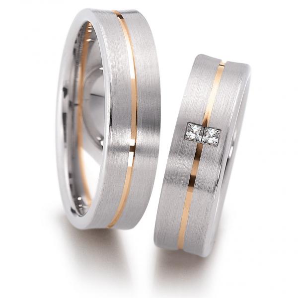 Trauringe Weiss-Rotgold von Gerstner 4/20502/6 + 20502/6