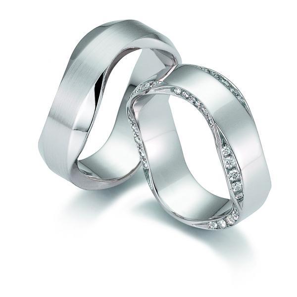 Trauringe Weissgold von Gerstner 4/28134/6 + 28134/6