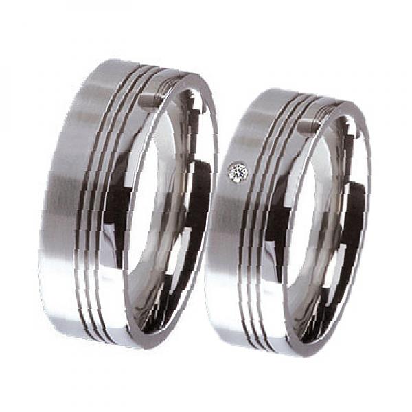 Partnerringe Edelstahl von Ernstes Design R135 + R136