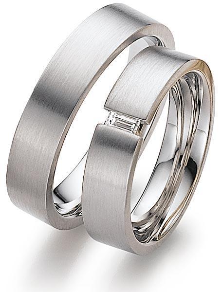 Trauringe Weissgold von Gerstner 4/26781/6 + 26780/6