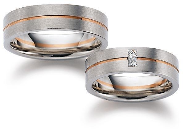 Trauringe Weiss-Rotgold von Gerstner 4/27338/6 + 27338/6