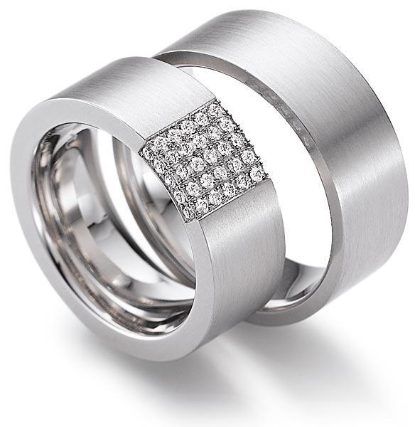 Trauringe Weissgold von Gerstner 4/27427/8 + 27427/8