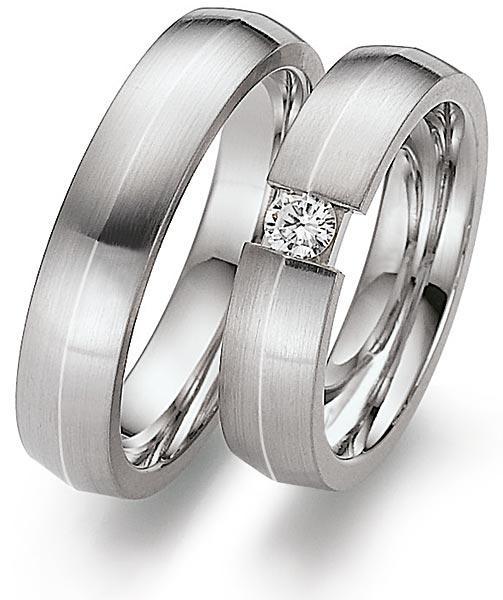 Trauringe Weissgold von Gerstner 4/27435/5 + 27435/5