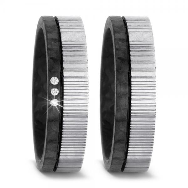Trauringe Carbon von Titan Factory 52540/002/003/TN00
