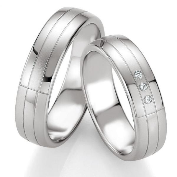 Trauringe Palladium von Breuning DR 026250 / HR 026260