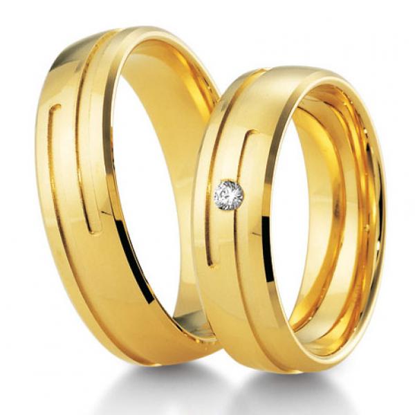 Trauringe Gelbgold von Breuning DR 041190 / HR 041200