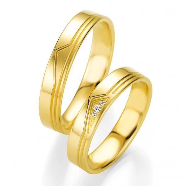 Trauringe Gelbgold von Breuning DR 042090 / HR 042100