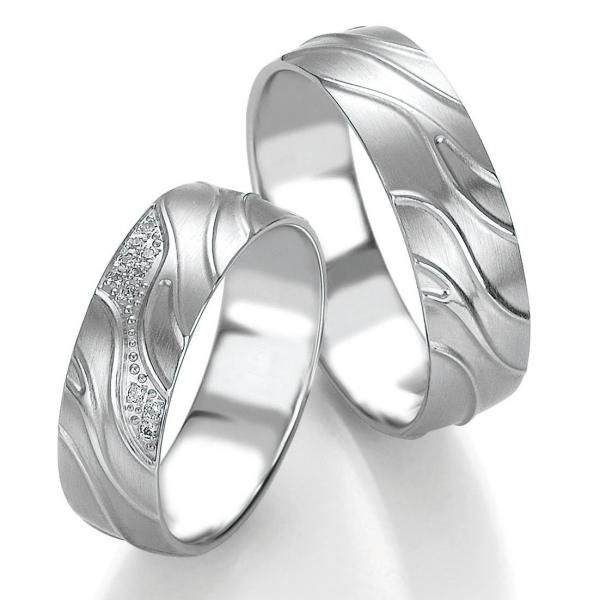 Trauringe Weissgold von Breuning DR 052350 / HR 052360