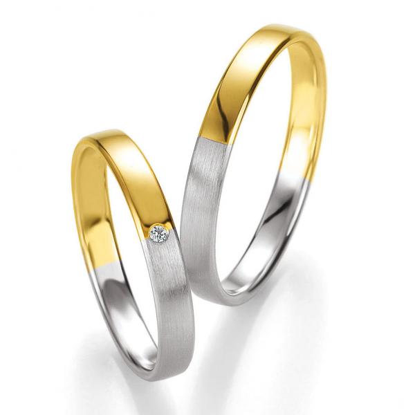 Trauringe Weiss-Gelbgold von Breuning 48/05637 + 48/05638