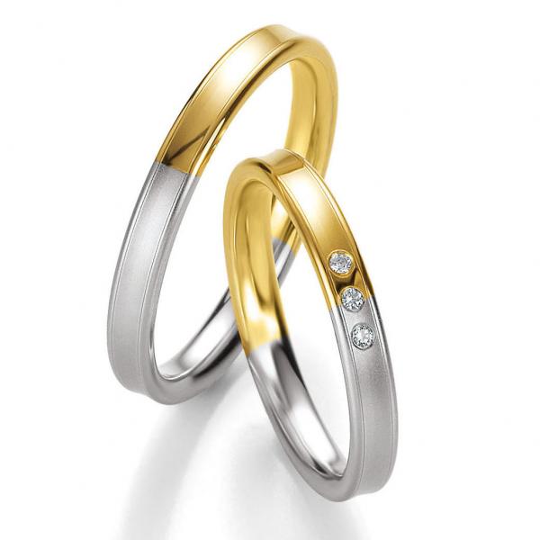 Trauringe Weiss-Gelbgold von Breuning 48/05639 + 48/05640