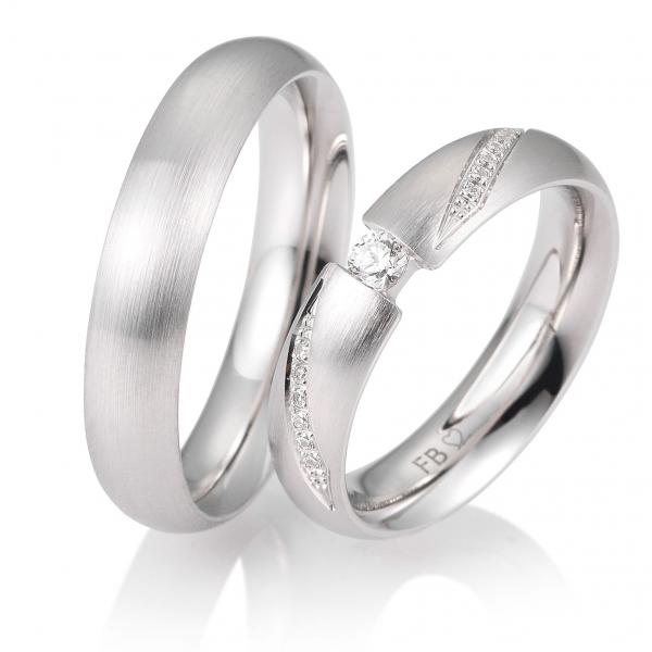 Trauringe Weissgold von Breuning DR 058710 / HR 058720