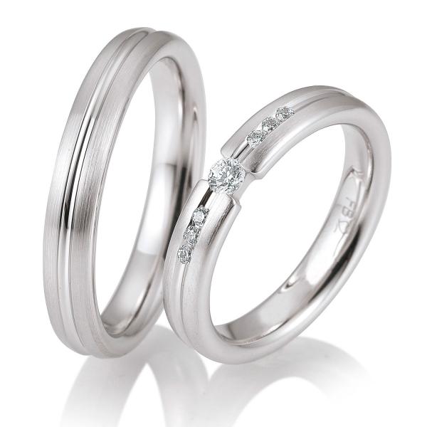 Trauringe Weissgold von Breuning DR 058750 / HR 058760