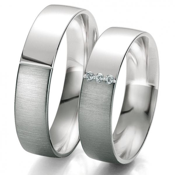 Trauringe Weissgold von Breuning DR 061070 / HR 061080