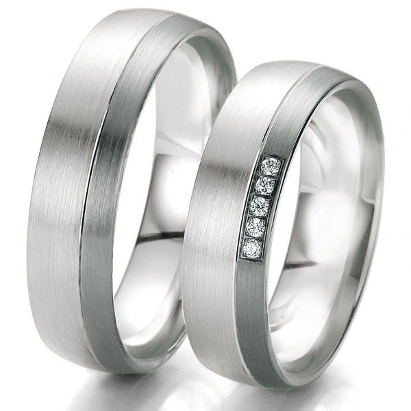 Trauringe Weissgold von Breuning DR 061170 / HR 061180