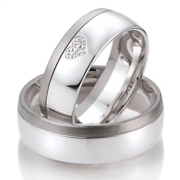 Trauringe Weissgold von Breuning DR 061210 / HR 061220