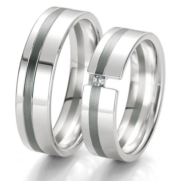 Trauringe Weissgold von Breuning DR 061310 / HR 061320