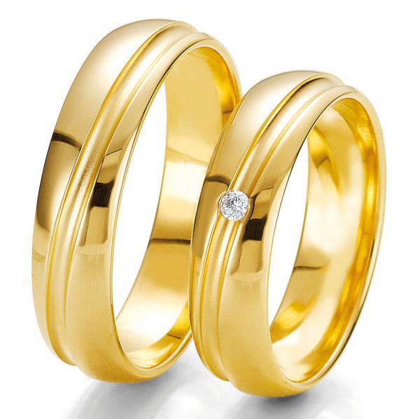 Trauringe Gelbgold von Breuning DR 062210 / HR 062220