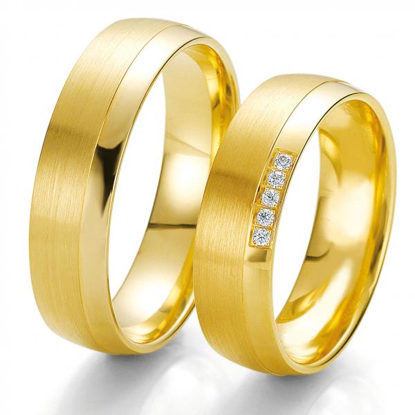 Trauringe Gelbgold von Breuning DR 062250 / HR 062260